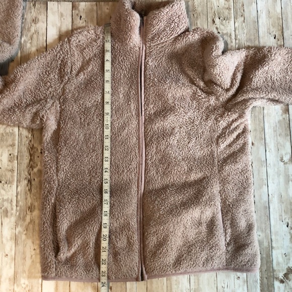 “SO” brand fuzzy teddybear fleece zip front jacket with pockets - junior size S - Picture 7 of 12